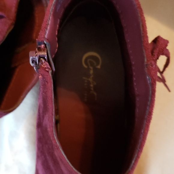 Burgundy Fringe Ankle Booties - Picture 4 of 7